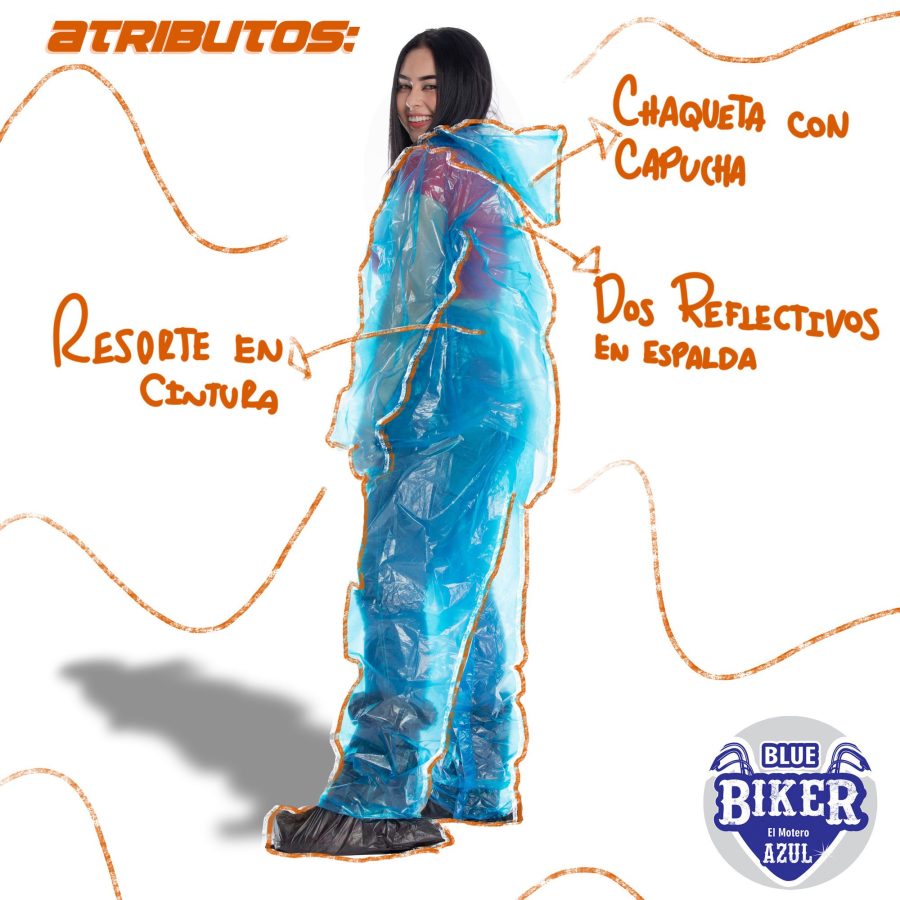 Impermeable Plástico Tradicional YELLOW  BIKER - Imagen 3