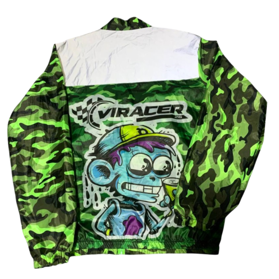 Chaqueta cortavientos estampada
